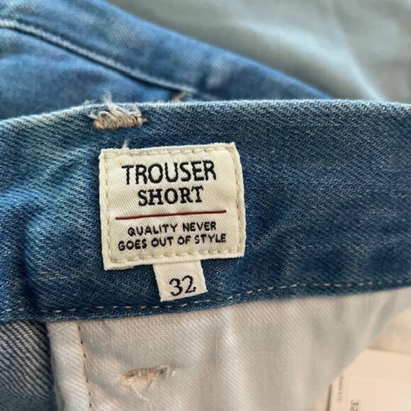 FINAL PRICE NWT Levi's Trouser Shorts Japanese Size 32 Waist 32 Blue Denim $198 - Picture 11 of 15